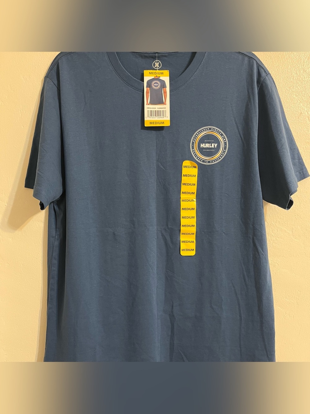 Hurley Men’s All Day Graphic Tee Size M Navy Blue Circle Logo NWT Short Sleeve